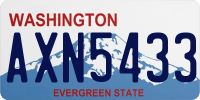 WA license plate AXN5433