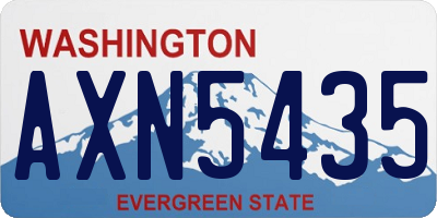 WA license plate AXN5435
