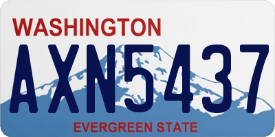 WA license plate AXN5437