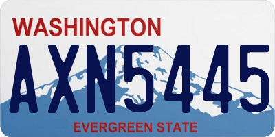 WA license plate AXN5445