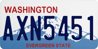 WA license plate AXN5451