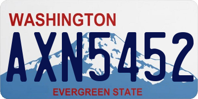 WA license plate AXN5452