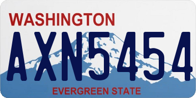 WA license plate AXN5454