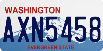 WA license plate AXN5458