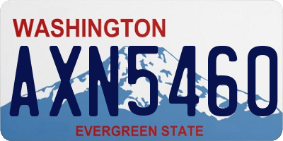 WA license plate AXN5460