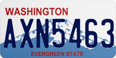 WA license plate AXN5463