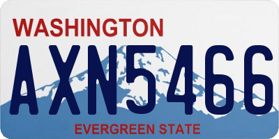 WA license plate AXN5466