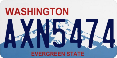 WA license plate AXN5474
