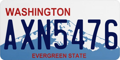 WA license plate AXN5476