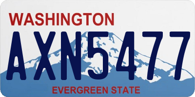 WA license plate AXN5477