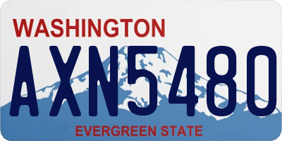 WA license plate AXN5480