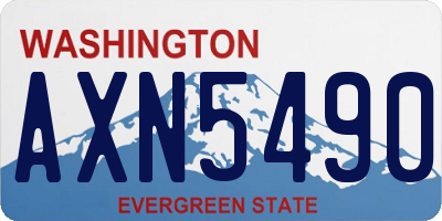 WA license plate AXN5490