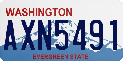 WA license plate AXN5491