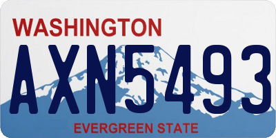 WA license plate AXN5493