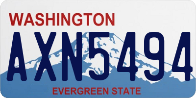WA license plate AXN5494
