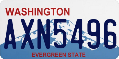 WA license plate AXN5496