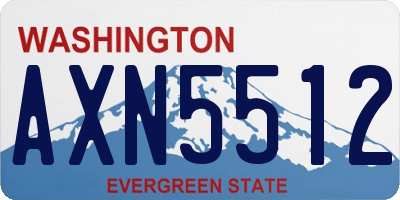 WA license plate AXN5512