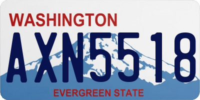 WA license plate AXN5518