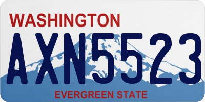 WA license plate AXN5523