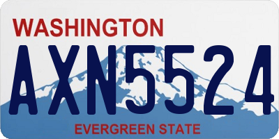 WA license plate AXN5524