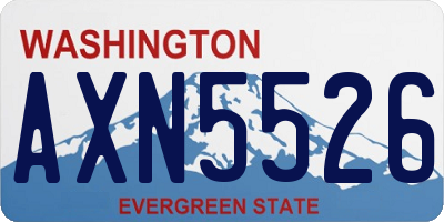 WA license plate AXN5526