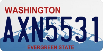 WA license plate AXN5531