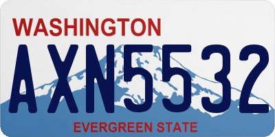 WA license plate AXN5532
