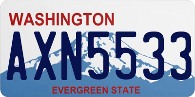 WA license plate AXN5533