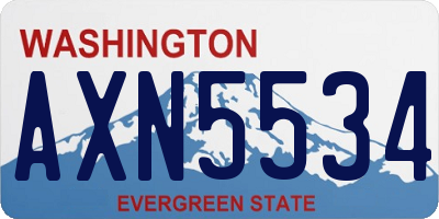 WA license plate AXN5534