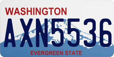WA license plate AXN5536