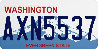 WA license plate AXN5537