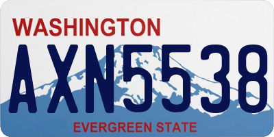 WA license plate AXN5538