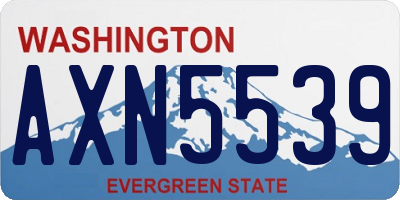 WA license plate AXN5539