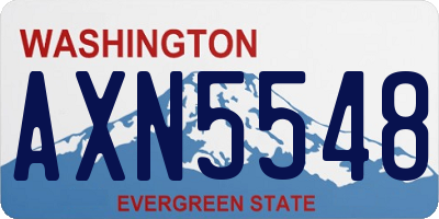 WA license plate AXN5548