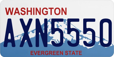 WA license plate AXN5550