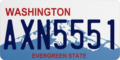 WA license plate AXN5551