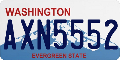 WA license plate AXN5552