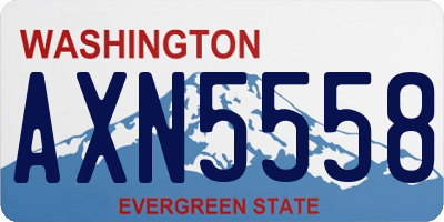 WA license plate AXN5558