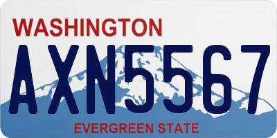 WA license plate AXN5567
