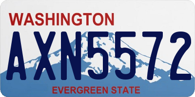 WA license plate AXN5572