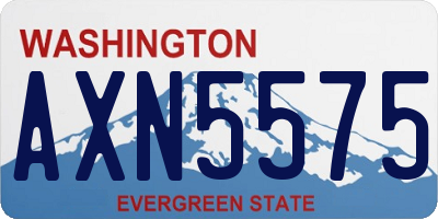 WA license plate AXN5575