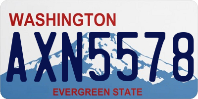 WA license plate AXN5578