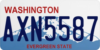 WA license plate AXN5587