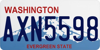 WA license plate AXN5598