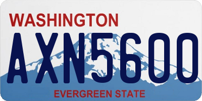 WA license plate AXN5600
