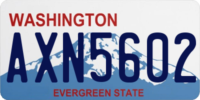WA license plate AXN5602
