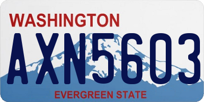 WA license plate AXN5603