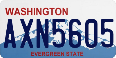WA license plate AXN5605