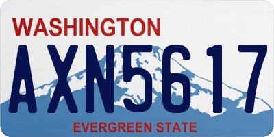 WA license plate AXN5617