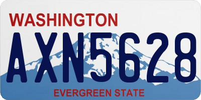WA license plate AXN5628